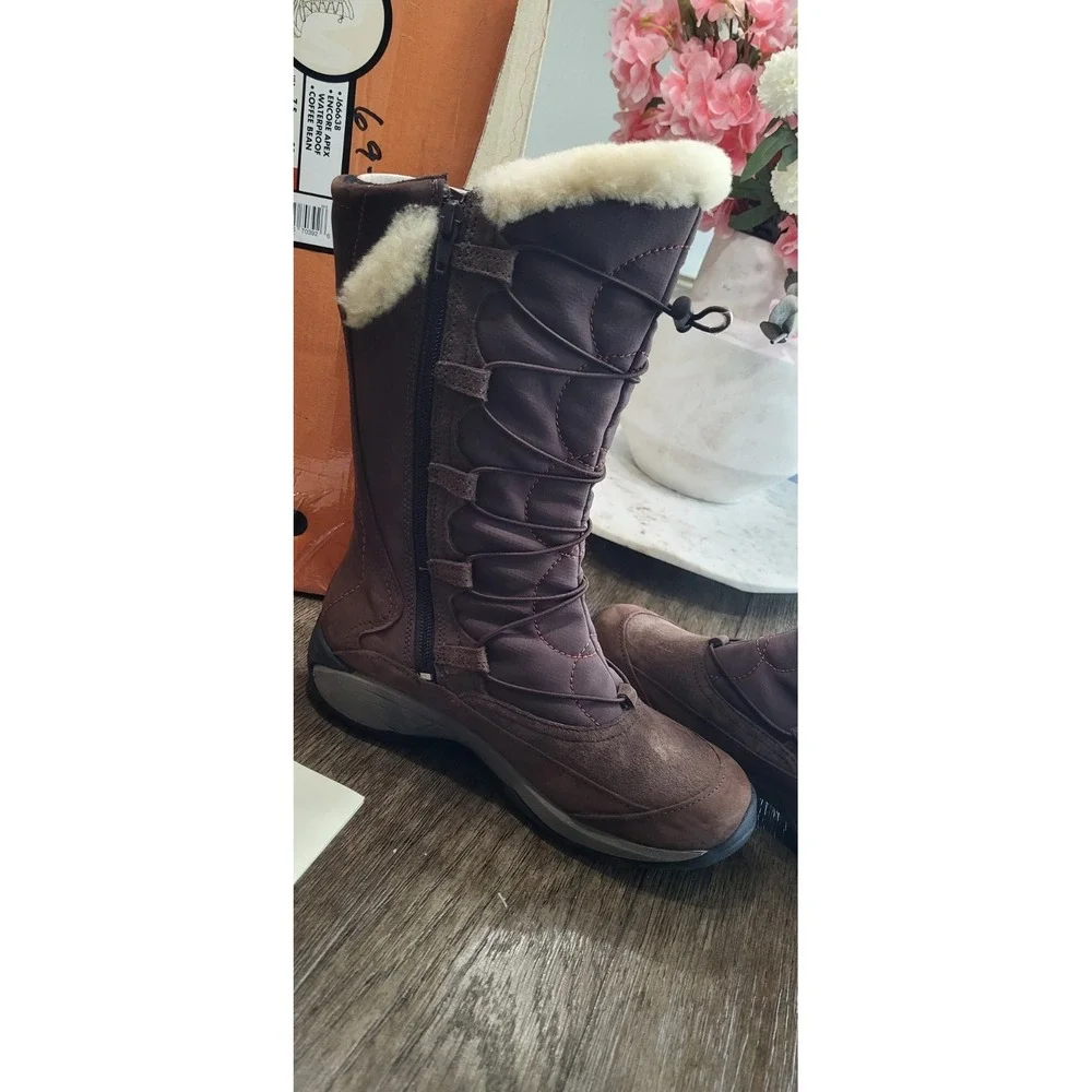 Merrell‎ Encore Apex Waterproof Winter Boots Womens 7.5 Coffee Bean Brown J66638